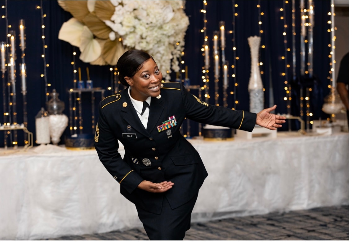 Ericca Cole in U.S. Army dress uniform